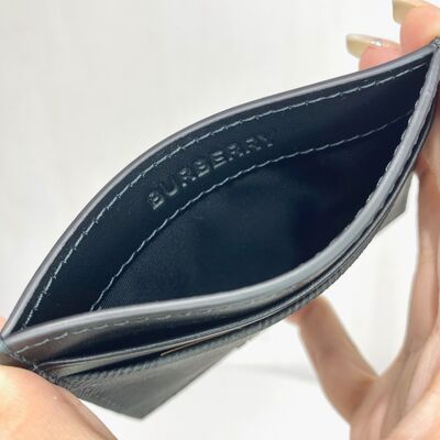 Burberry Mens Check Card Case Black