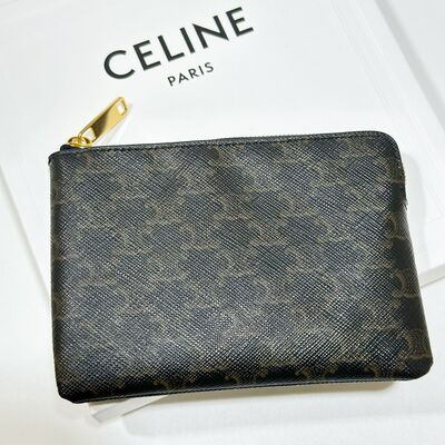 Celine Coin and Card Pouch Canvas Tan (No Logo)