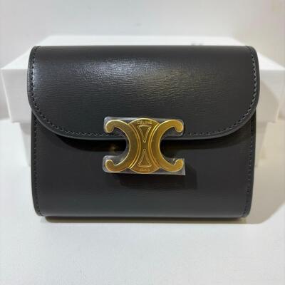 Celine Small Triomphe Wallet Anthracite