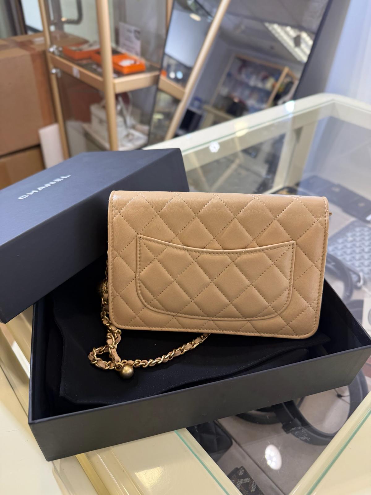 Chanel Wallet On Chain WOC Gold Ball Nude (A)