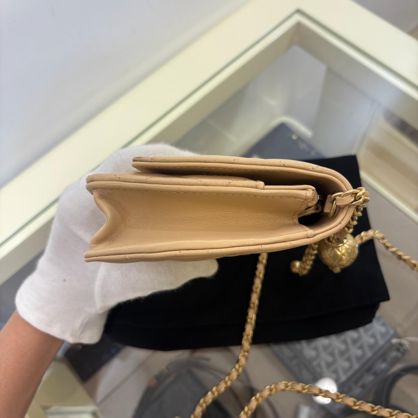 Chanel Wallet On Chain WOC Gold Ball Nude (A)
