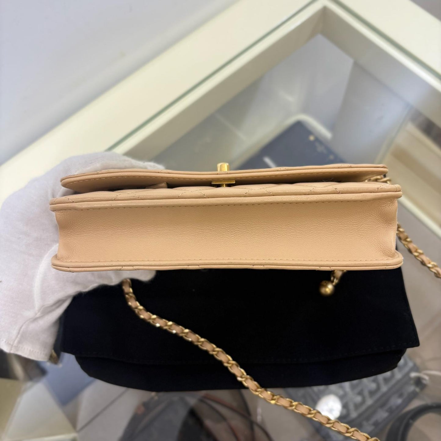 Chanel Wallet On Chain WOC Gold Ball Nude (A)