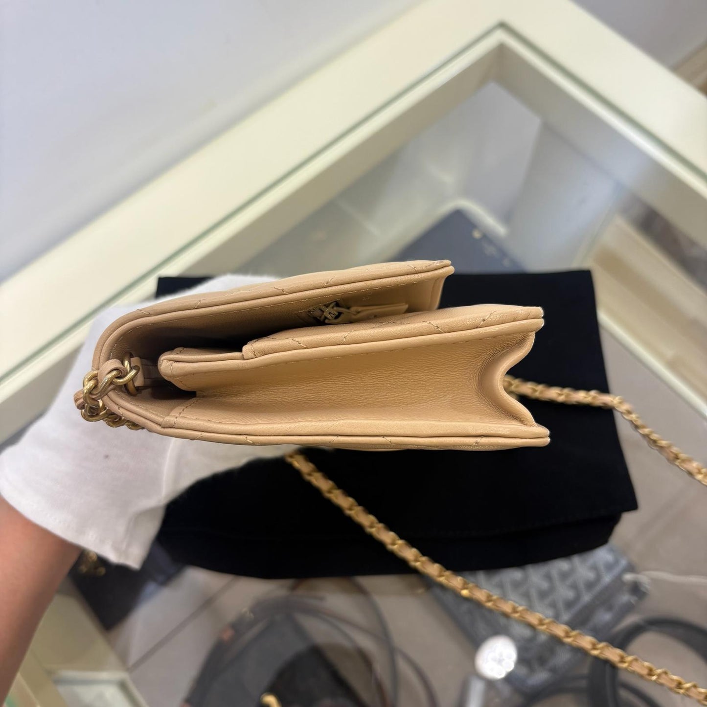 Chanel Wallet On Chain WOC Gold Ball Nude (A)