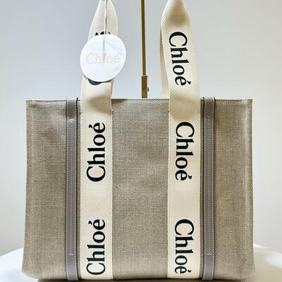 Chloe Medium Woody Tote Musk Grey (Light Lavender)