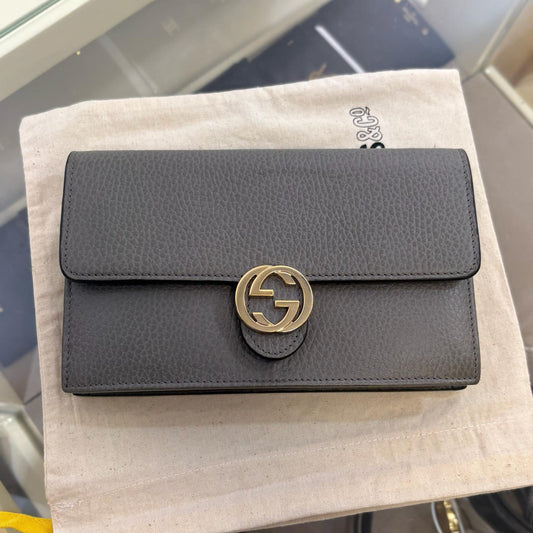Gucci Wallet On Chain Grey (A)