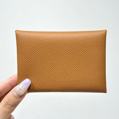 Hermes Calvi Duo Card Holder Epsom Calf Gold