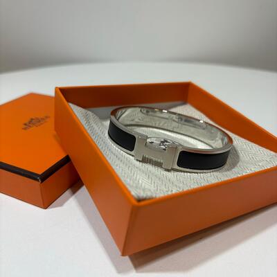 Hermes Clic HH bracelet Black Silver