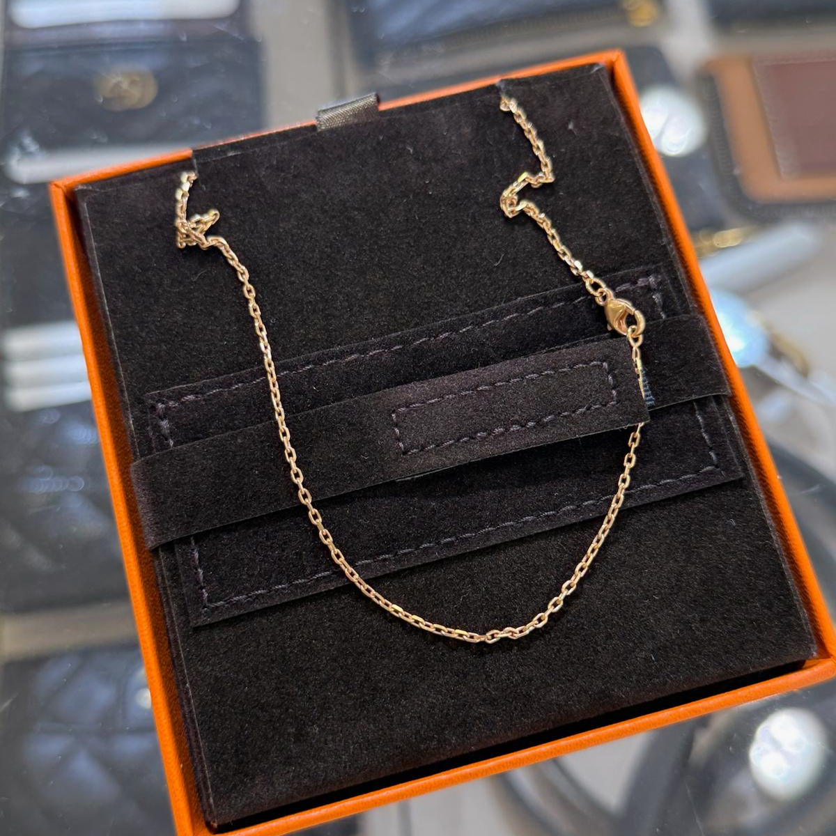 Hermes Mini Pop H Necklace Rose Gold Pink (A)