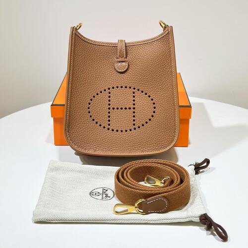 Hermes Mini Evelyne 16 Amazone Gold C41, Clemence, Stamp W, Feb 2025