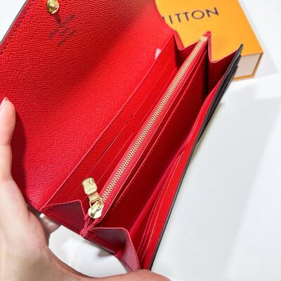 LV Sarah Wallet Monogram Canvas Brown Coquelicot
