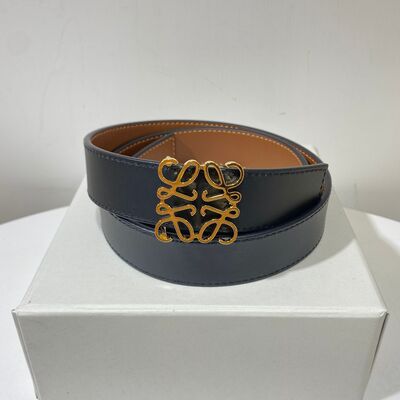 Loewe Anagram Belt 2.8cm Tan Black Gold