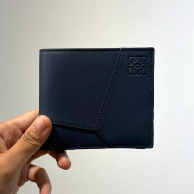 Loewe Mens Puzzle Bifold Wallet Indigo Dye Blue