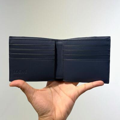 Loewe Mens Puzzle Bifold Wallet Indigo Dye Blue