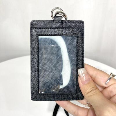 Prada Logo Badge Holder Black