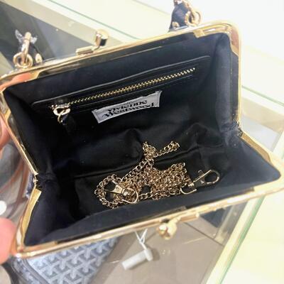 Vivenne Westwood Black Granny Frame Purse Bag Gold