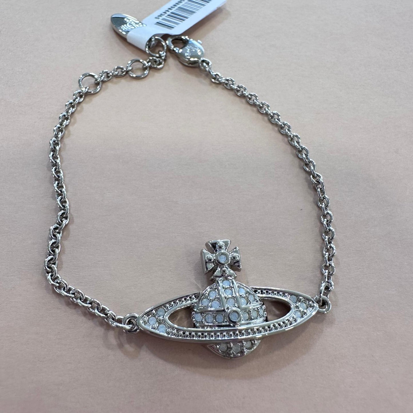 Vivenne Westwood Mini Bas Relief Chain Bracelet Platinum