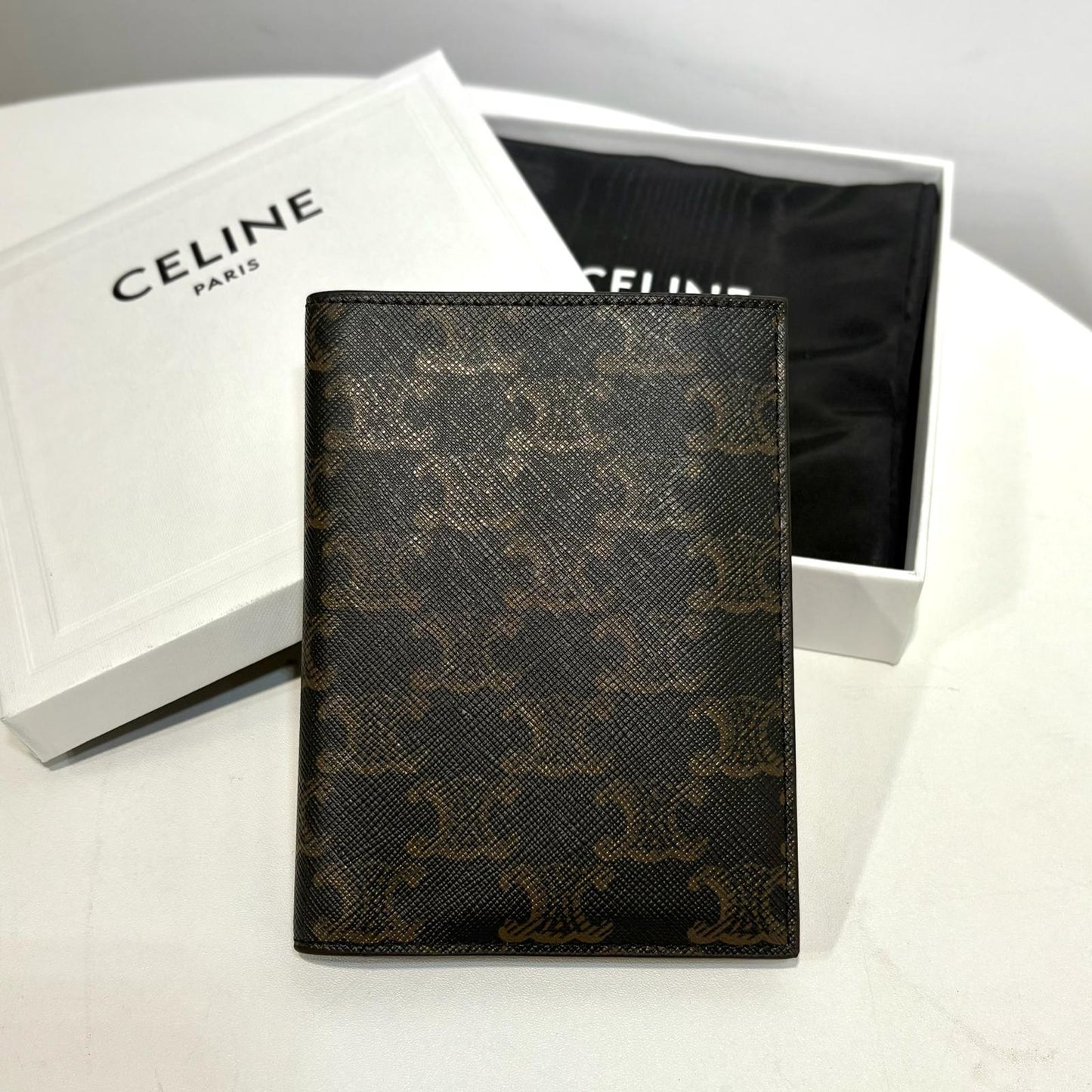 Celine Passport Case Canvas Tan