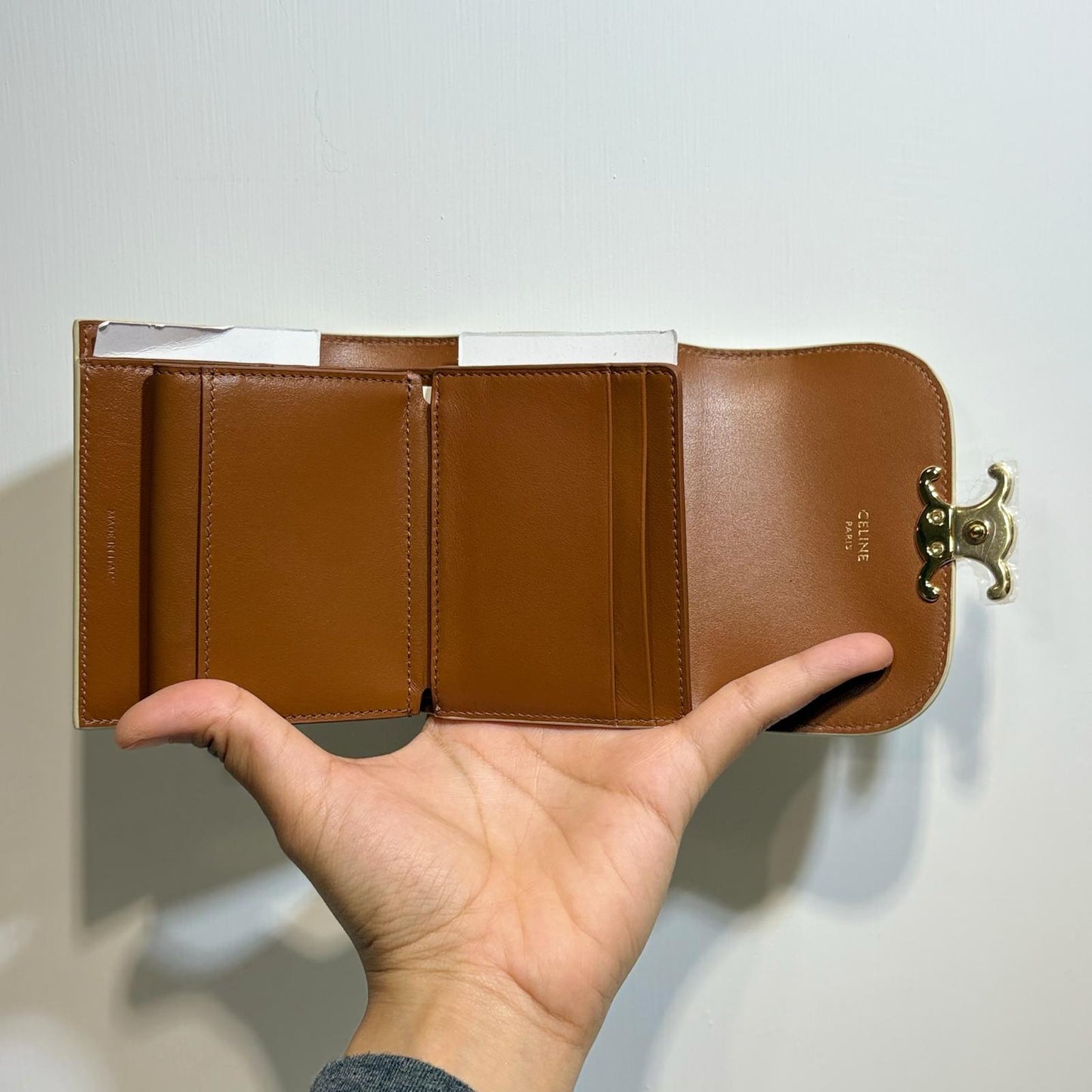 Celine Small Triomphe Wallet Canvas Grege