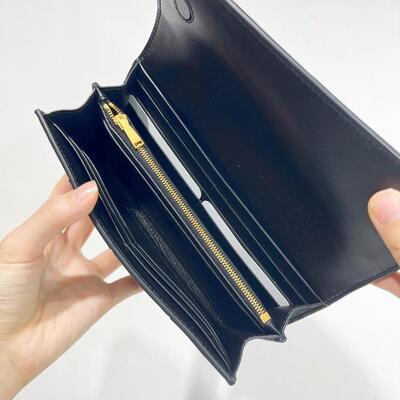 BV Long Flap Wallet Black