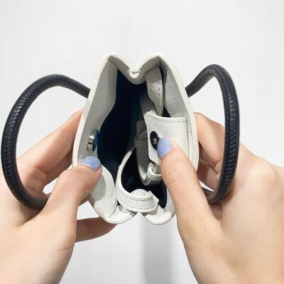 Balenciaga Mini Shopping Phone Holder White