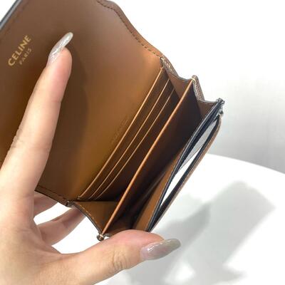 Celine Business Card Holder Canvas Tan (Logo Inside)