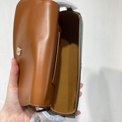 Celine Clutch On Strap Canvas Tan