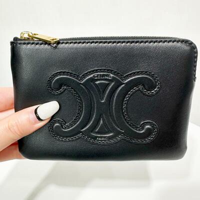 COIN AND CARD POUCH CUIR TRIOMPHE IN SMOOTH CALFSKIN - PAMPA
