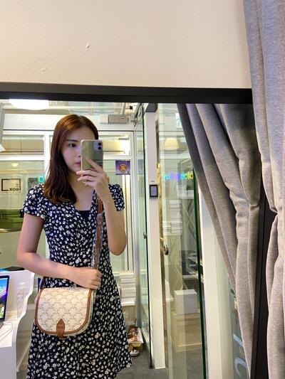 Celine Medium Folco Bag Canvas White