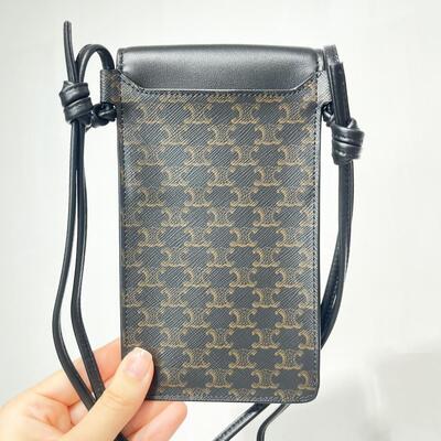 Celine Phone Bag Canvas Black