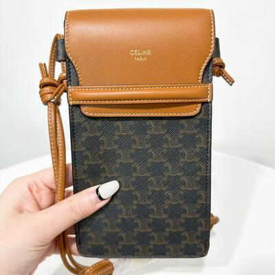 Celine Phone Bag Canvas Tan
