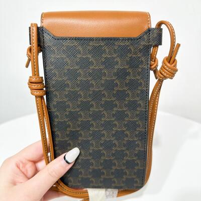 Celine Phone Bag Canvas Tan