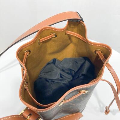 Celine Small Drawstring Canvas Tan