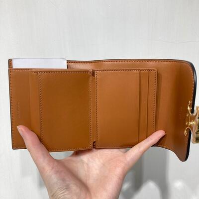 Celine Small Triomphe Wallet Canvas Tan