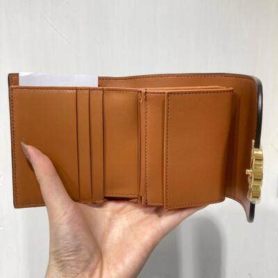 Celine Small Triomphe Wallet Tan