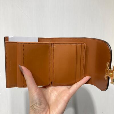 Celine Small Triomphe Wallet Tan