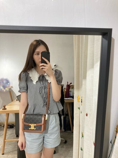 Celine Teen Triomphe Canvas Tan