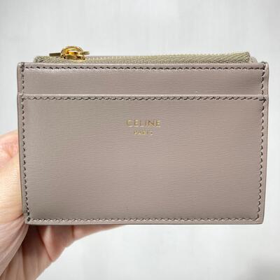 Celine Triomphe Compact Wallet With Coin Pebble