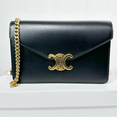 Celine Wallet On Chain Triomphe Black