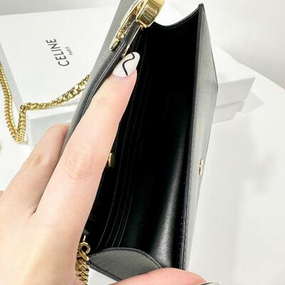 Celine Wallet On Chain Triomphe Black