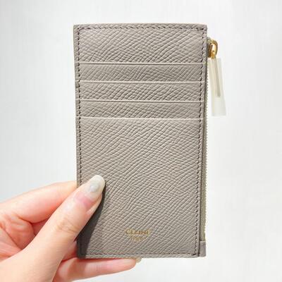 Celine Zipped Compact Cardholder Pebble