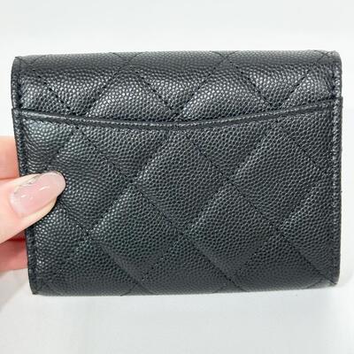 Chanel Classic Flap Cardholder Cow Black Gold