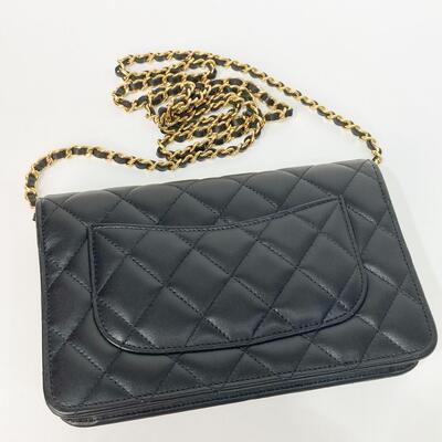 Chanel Classic Wallet On Chain Lamb Black Gold