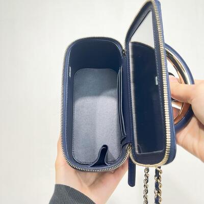 Chanel Vanity Case Blue Lambskin