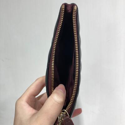 Chanel Classic Zip Pouch Lamb Black Gold