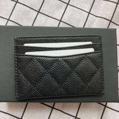 Chanel Classic Cardcase Cow Black Gold
