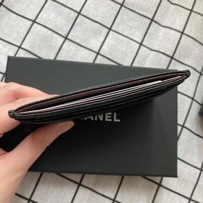 Chanel Classic Cardcase Cow Black Gold