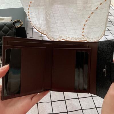 Chanel Classic Small Flap Wallet Cow Black Silver