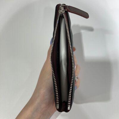 Chanel Classic Zip Pouch Lamb Black Silver