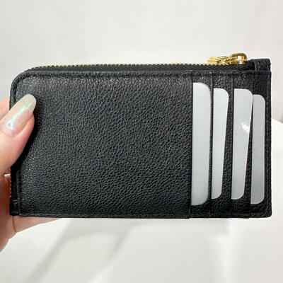Dior Caro Compact Zipped Cardholder Black