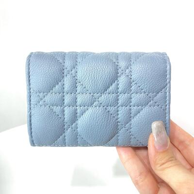 Dior Caro Glycine Wallet Cloud Blue
